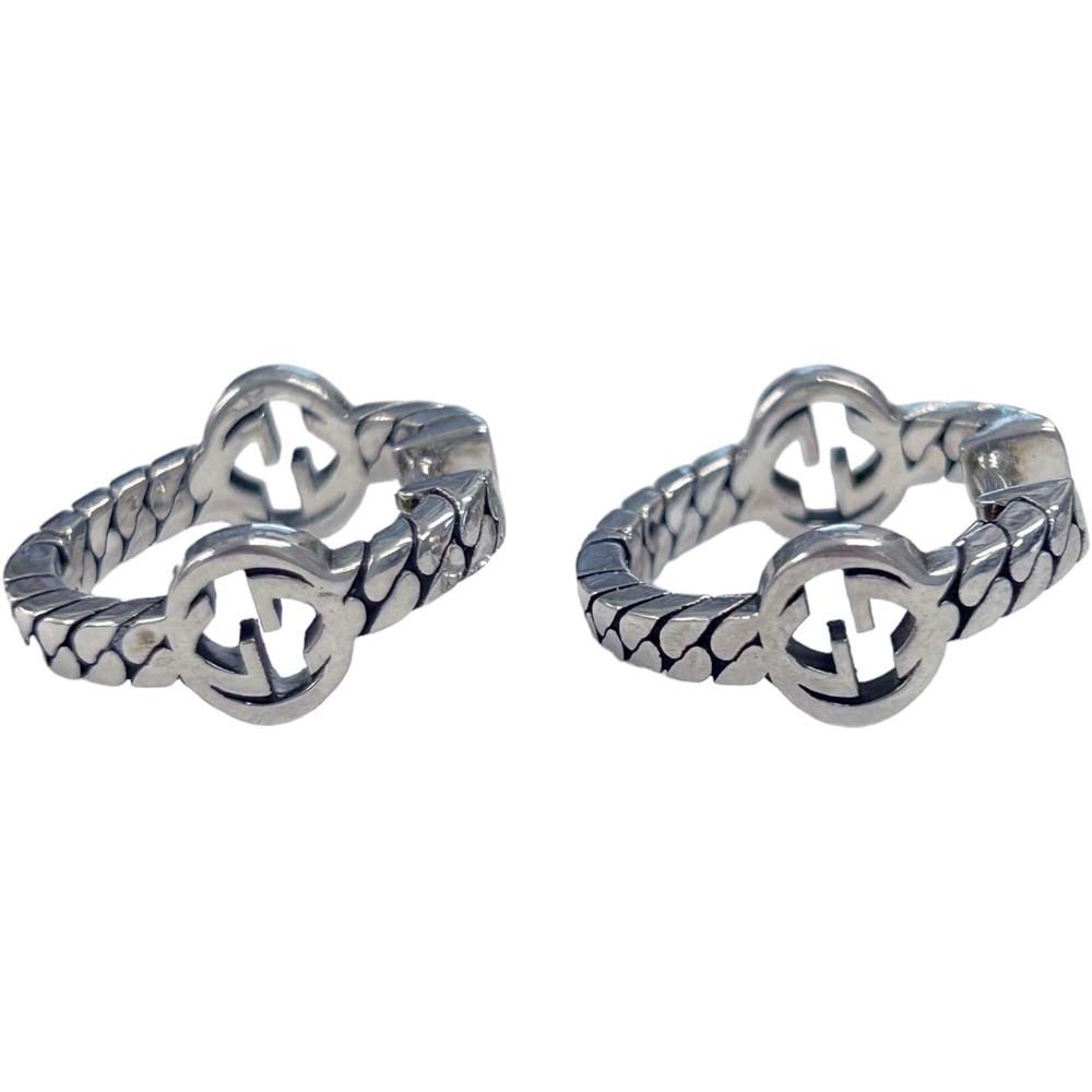 Gucci Interlocking Hoop Earrings Silver - image 2
